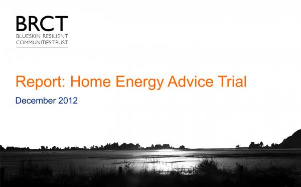 Home Energy Advice Trial report 2012 front page